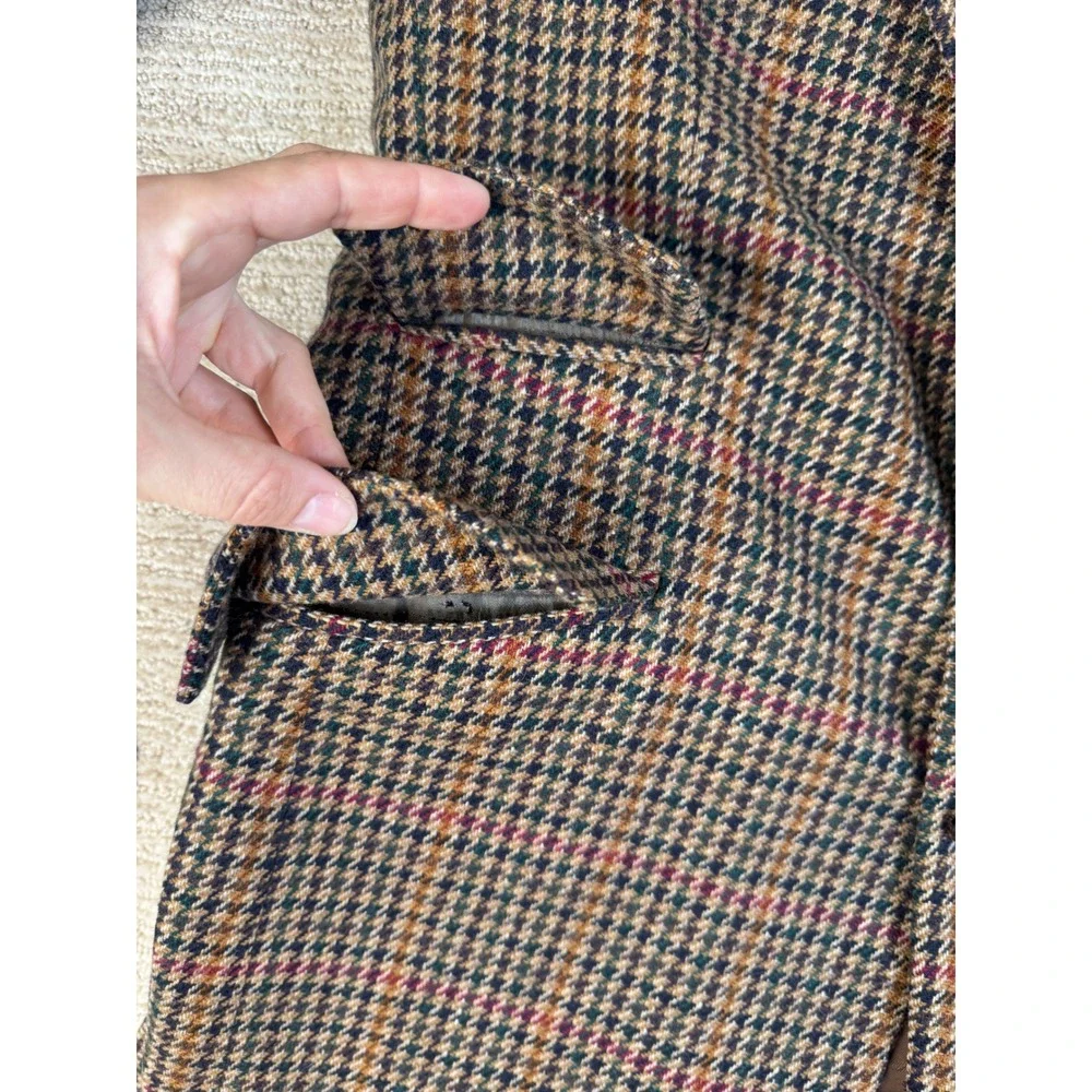 Ercole's Donegal Mist Handwoven Tweed Blazer Wool Mohair Cashmere Brown Check 42